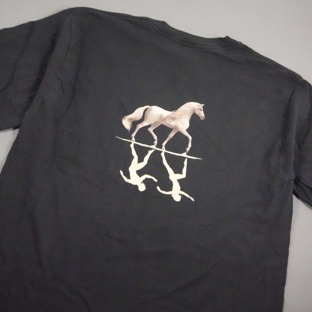 Vintage Gildan Cavalia Equestrian Show Horse Acrobat Heavyweight Men T-Shirt L